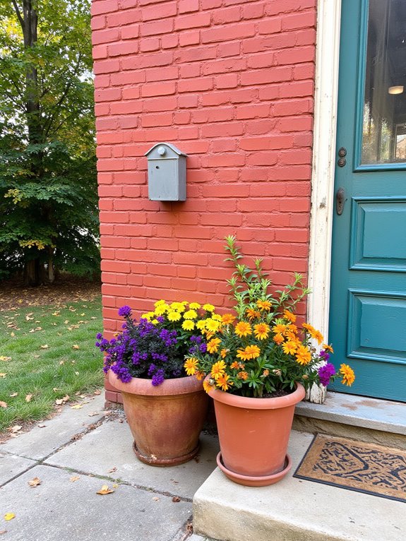 potted plants enhance curb appeal