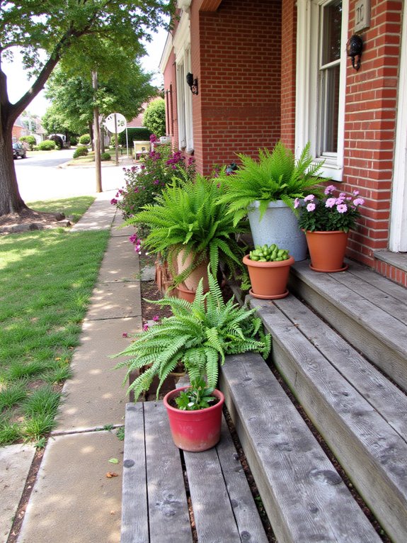 potted plants enhance exterior appeal