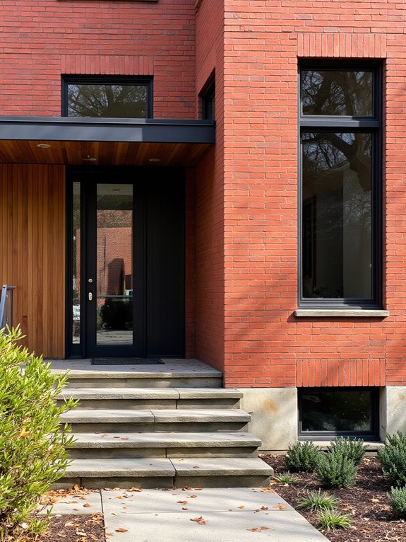 red brick dark frames