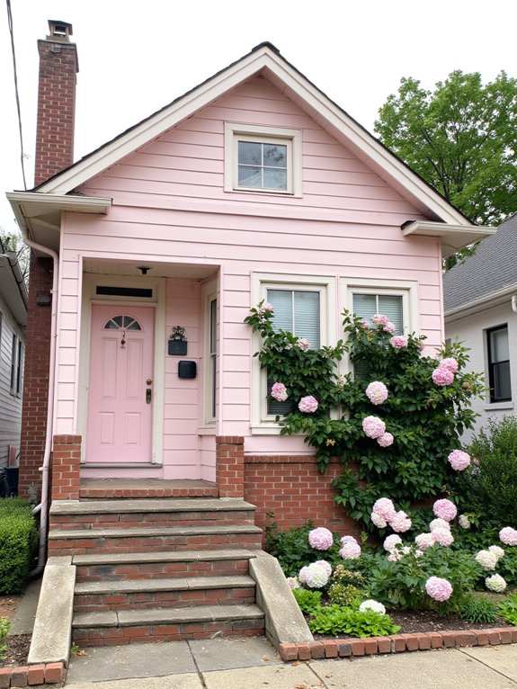 romantic blush pink exterior