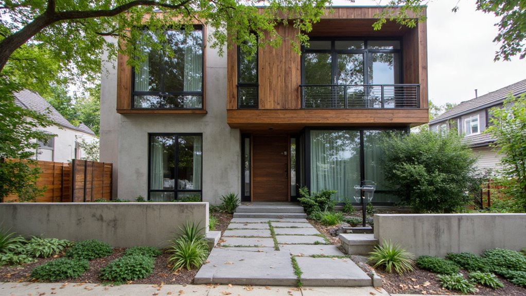 rustic modern facade harmony