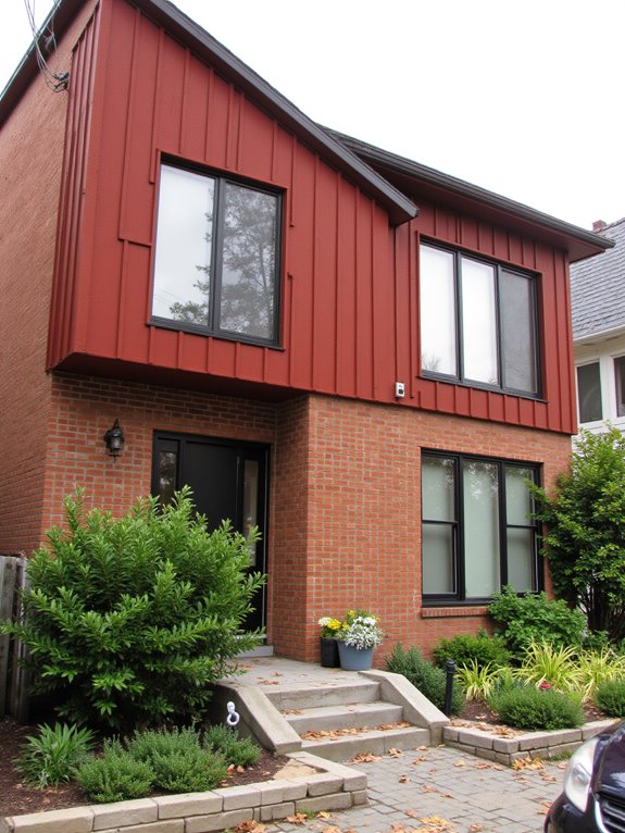 rustic red complements brick