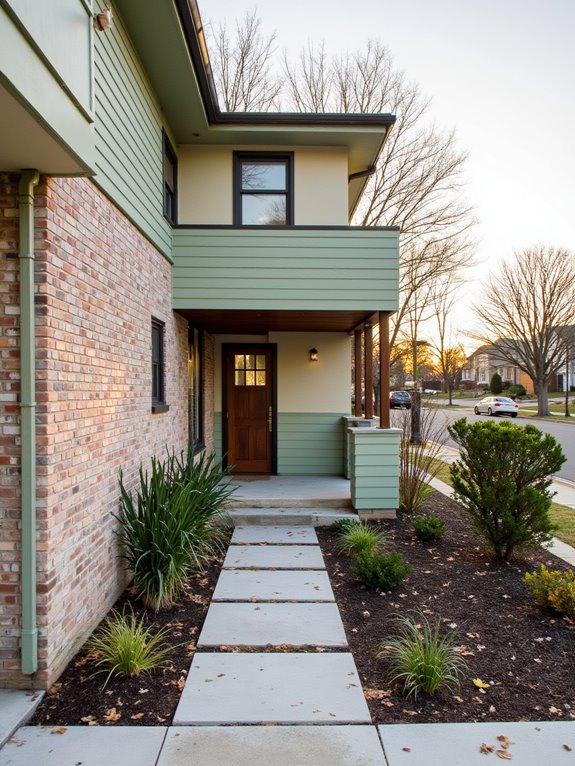 sage green and brick harmony