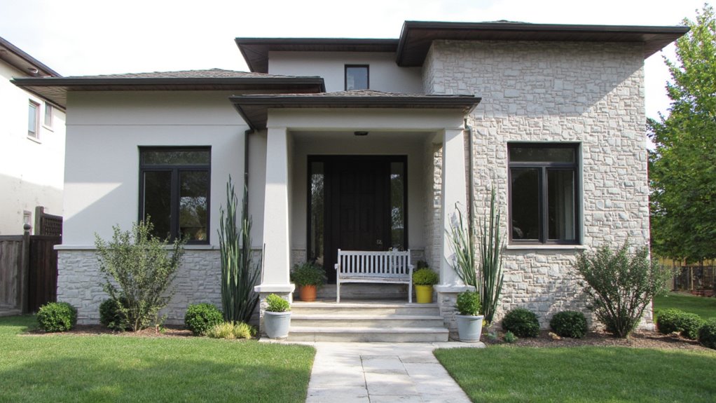 soft grey enhances curb appeal
