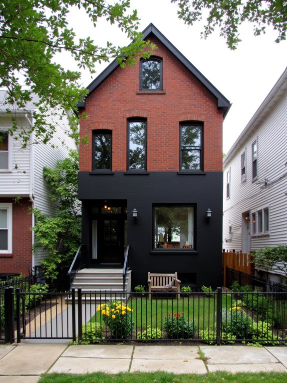 sophisticated contrast with brick