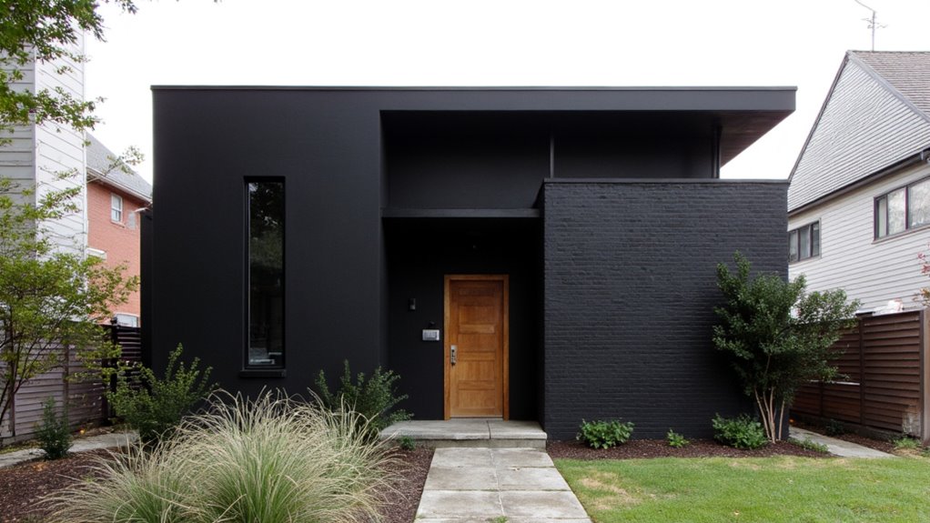 sophisticated minimalist black facades