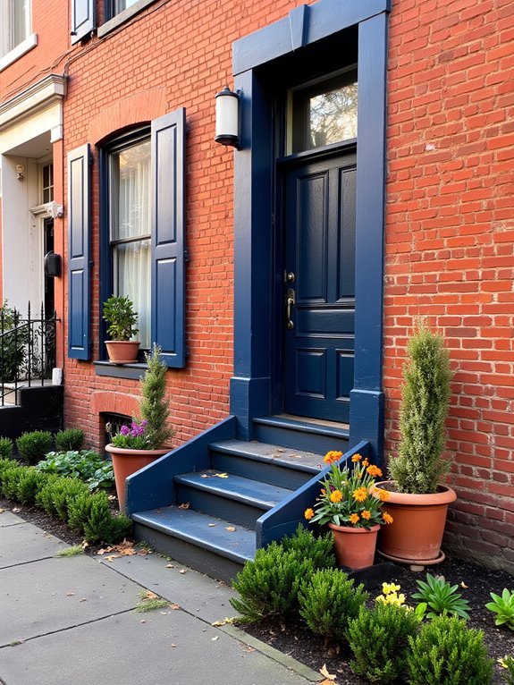 steel blue complements red brick
