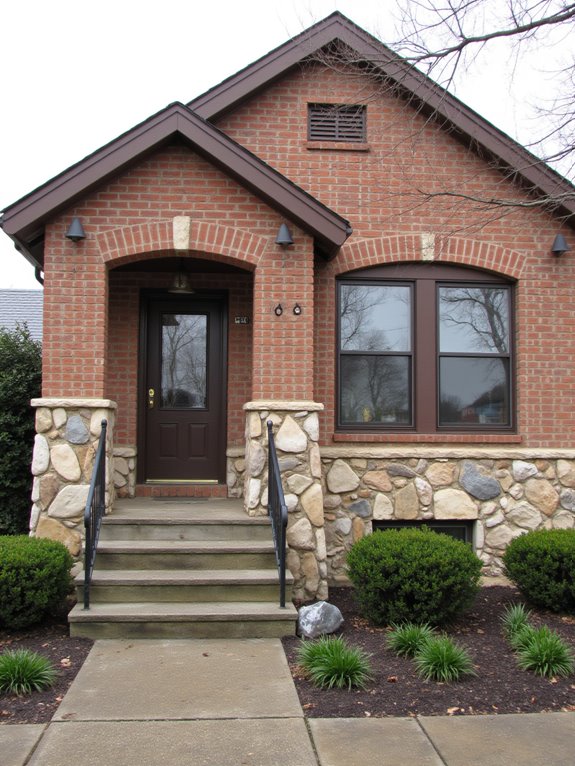 stone accents enhance brick