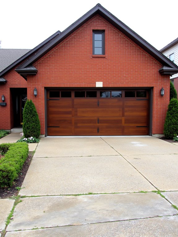 stylish wood finish garage door