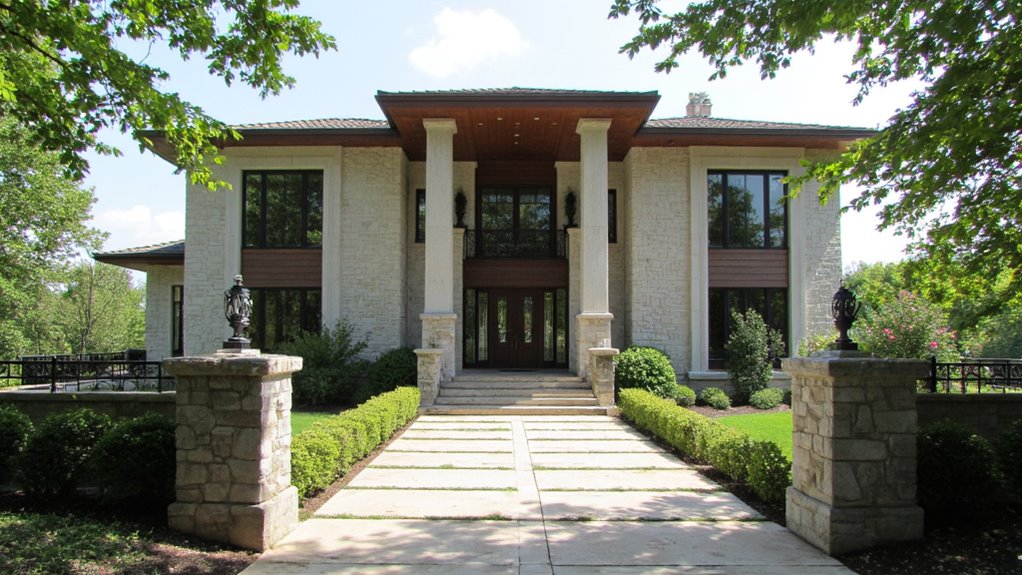 symmetry enhances mansion aesthetics