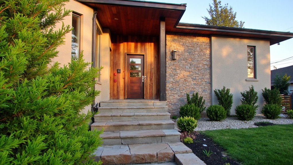 textured finishes enhance exteriors