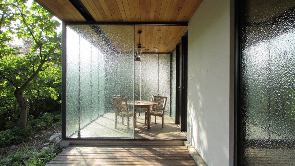 textured glass enhances aesthetics
