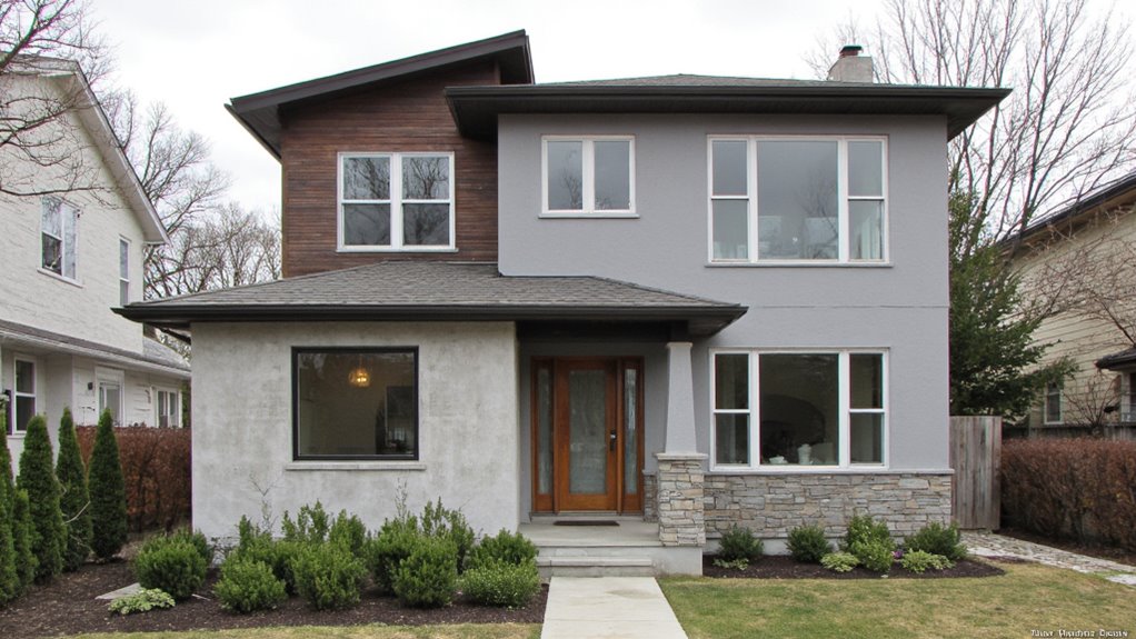 textured grey exterior finishes