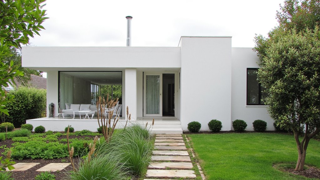 thoughtful landscaping enhances minimalism