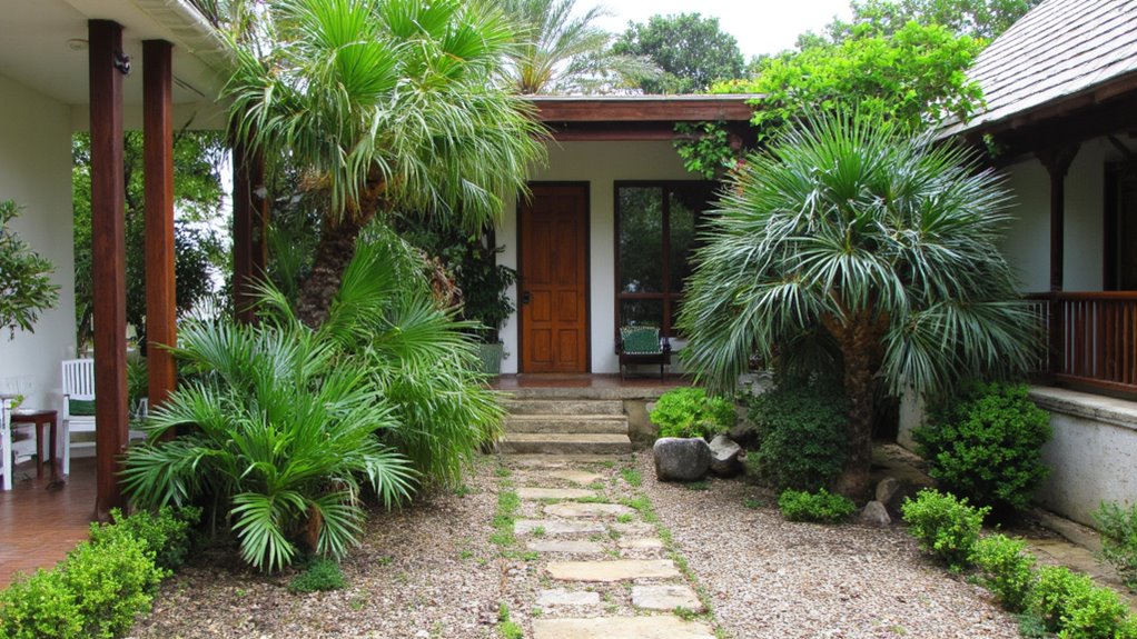 tropical nature inspired entrance design