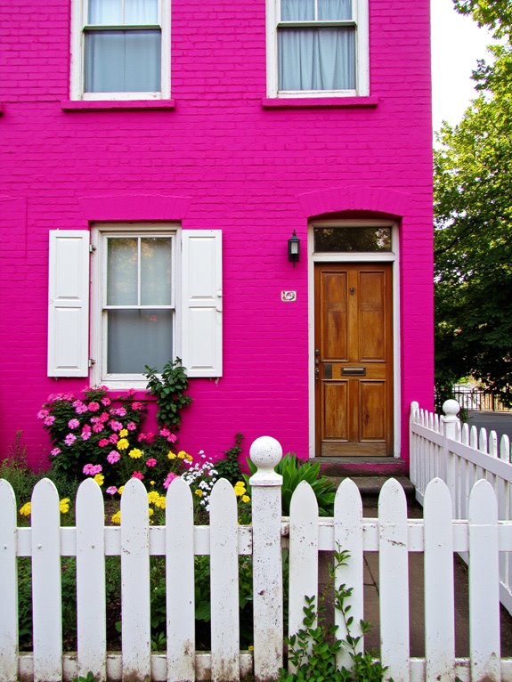 vibrant bright pink exterior