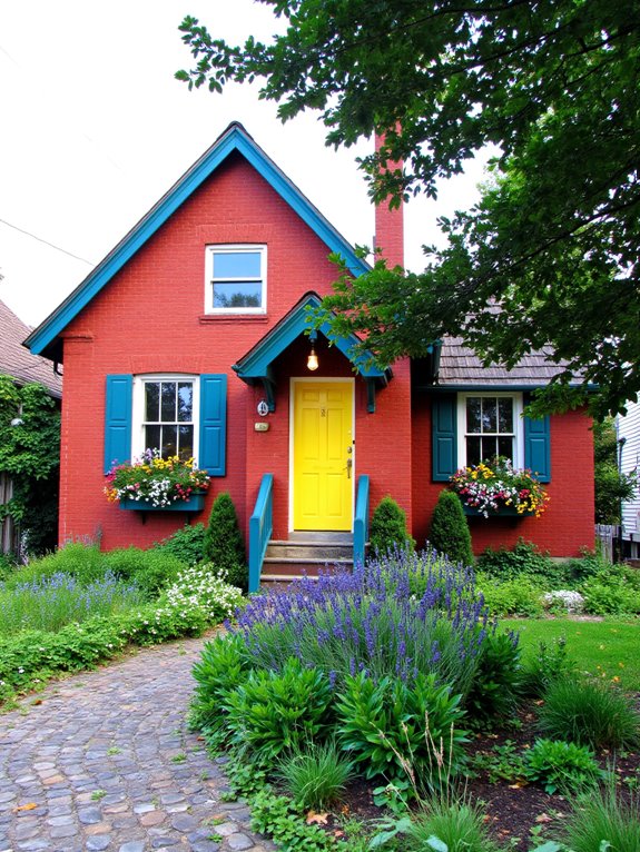 vibrant colorful cottage exteriors