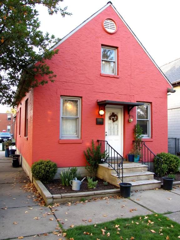 vibrant coral home exterior