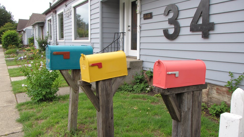 vibrant mailboxes and numbers
