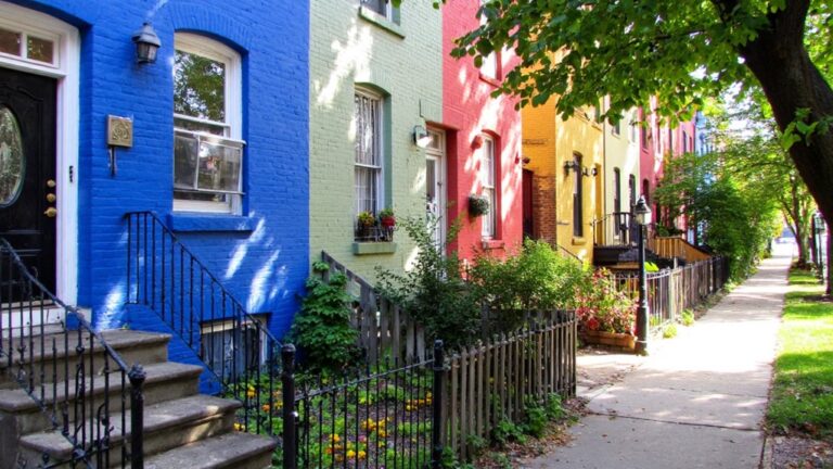 vibrant painted brick exteriors