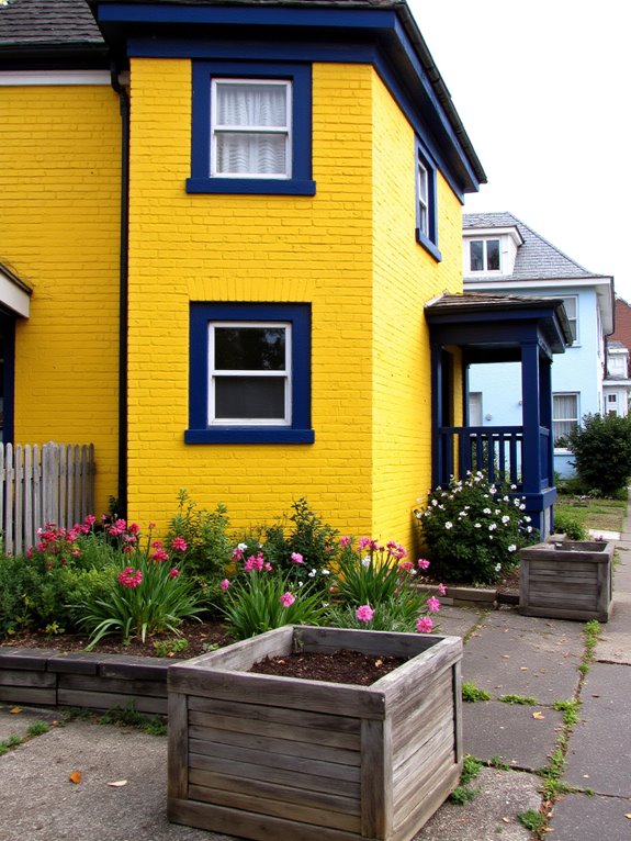 vibrant yellow sophisticated blue