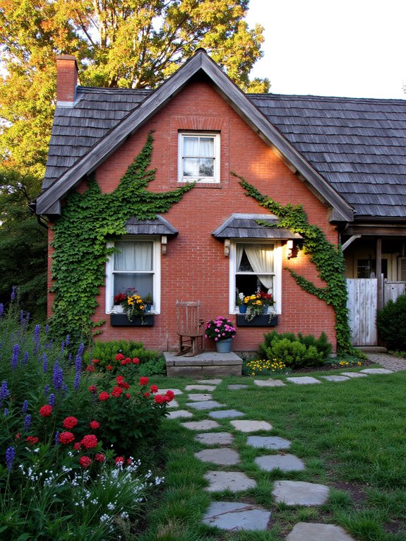 warm farmhouse style brick cottages