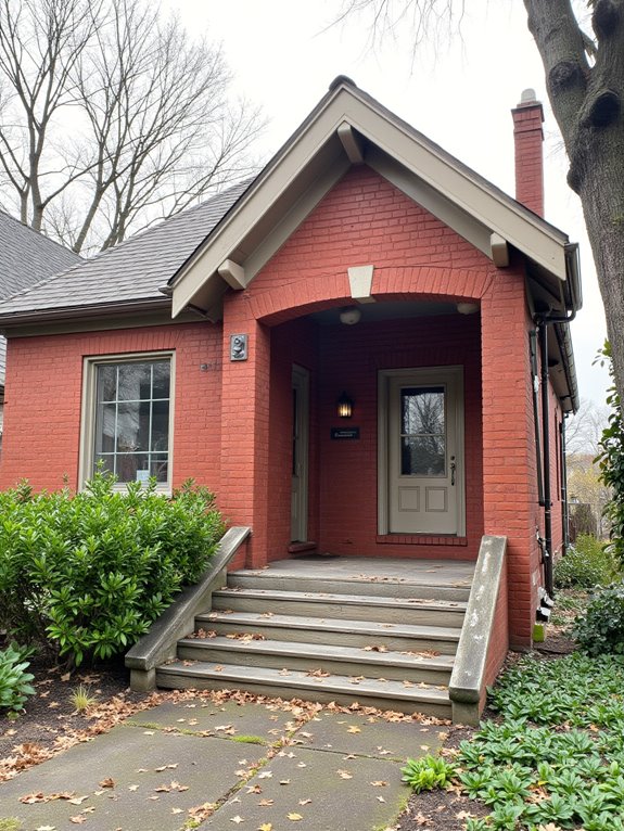 warm taupe enhances brick warmth