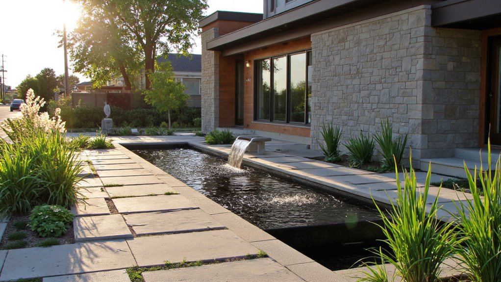 water feature enhances tranquility