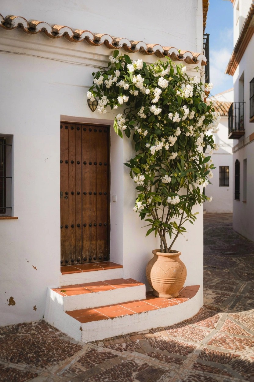 Flowers Climbing White Walls