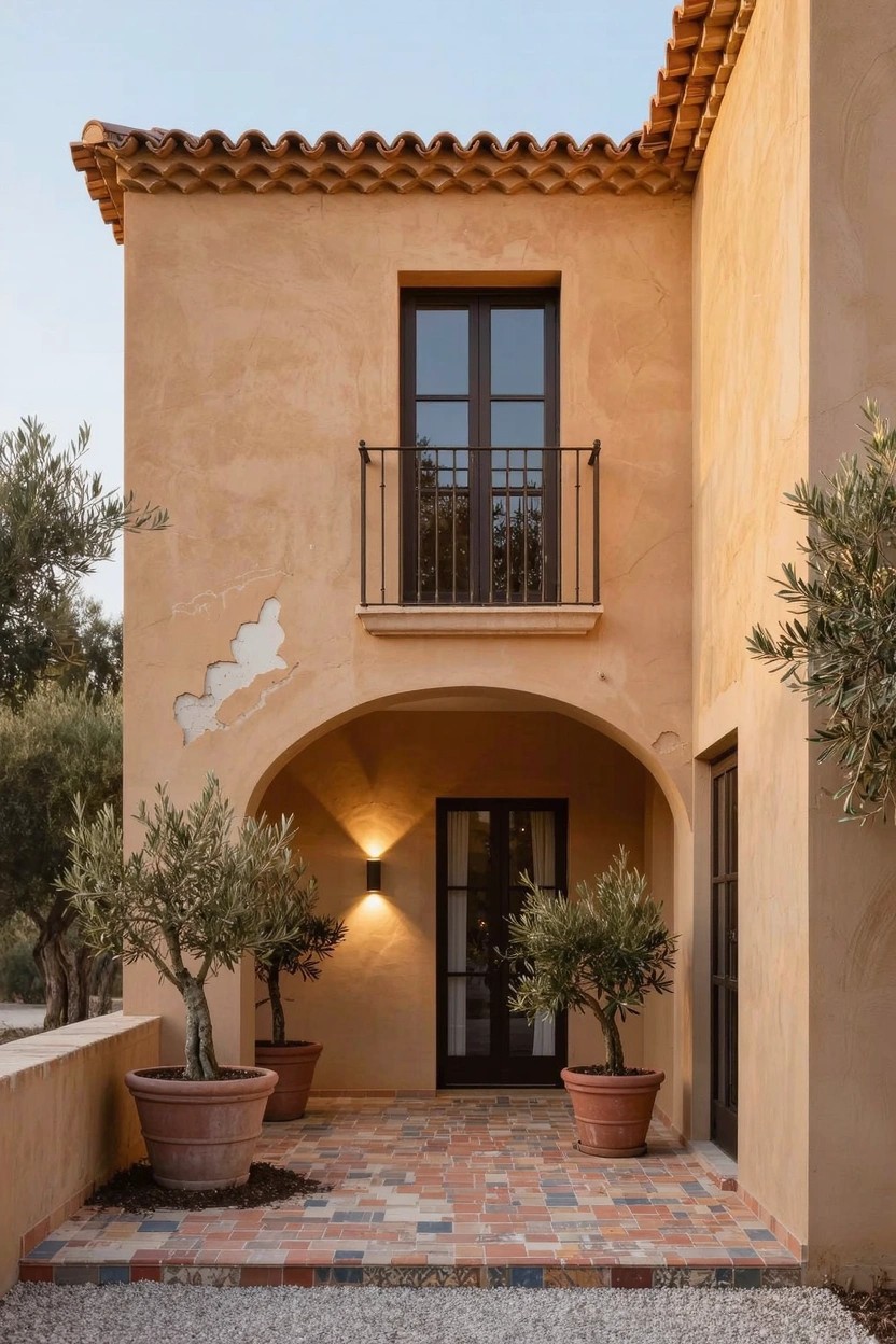 Potted Trees at the Front Door