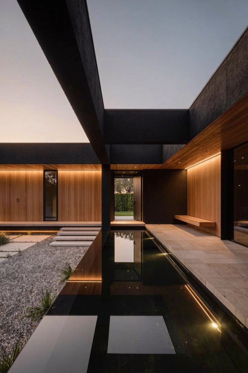 Entryways with Reflecting Pools