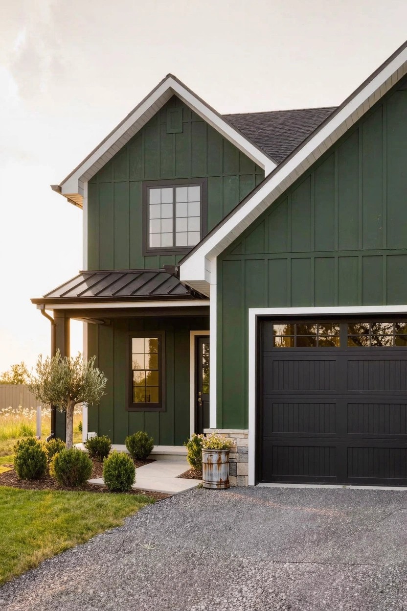 Dark Green Siding Paint