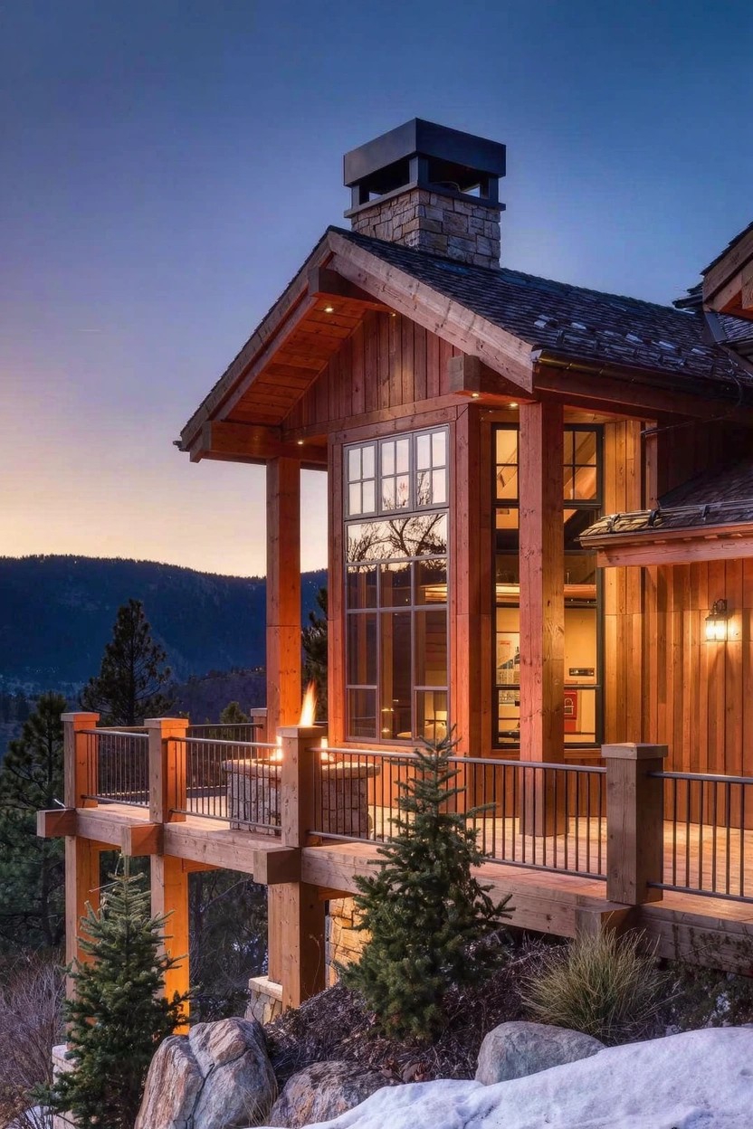 Stained Timber Balconies