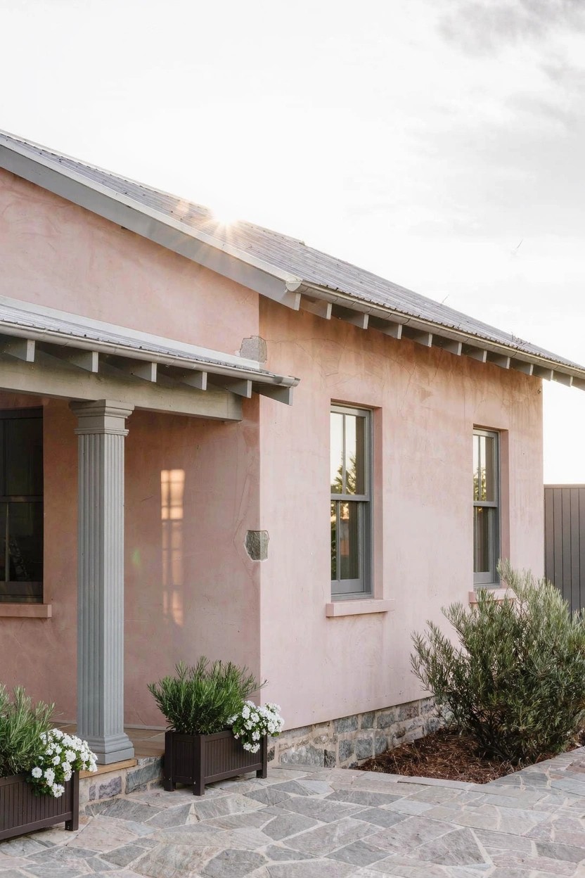 Soft Pink Stucco Walls
