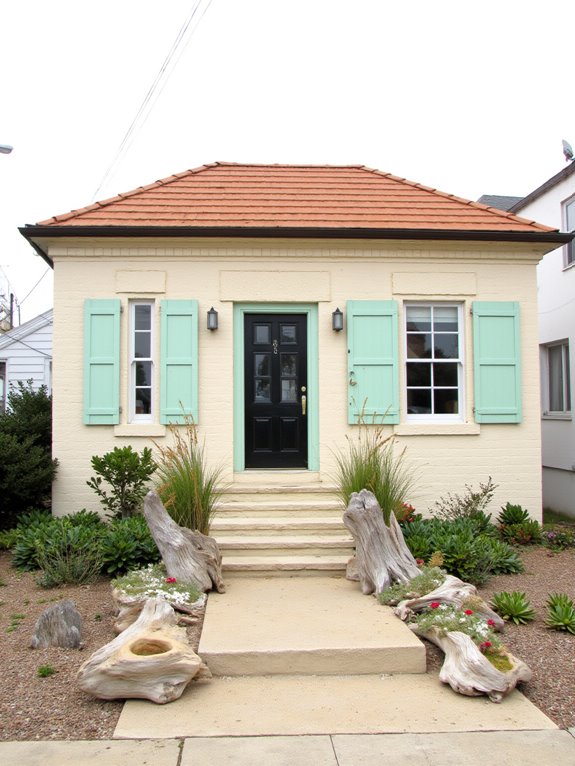 beachy beige brick homes