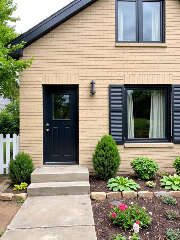 beige with dark accents