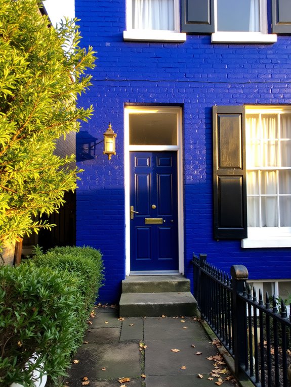 bold blues enhance georgian exteriors