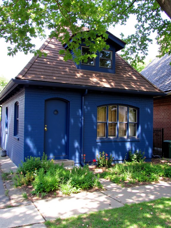 bold navy brick contrast