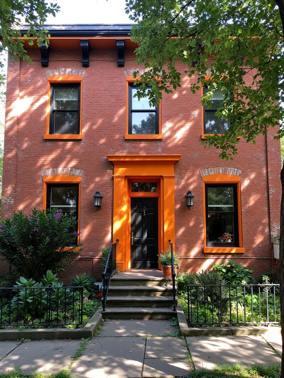 bold orange trim contrast