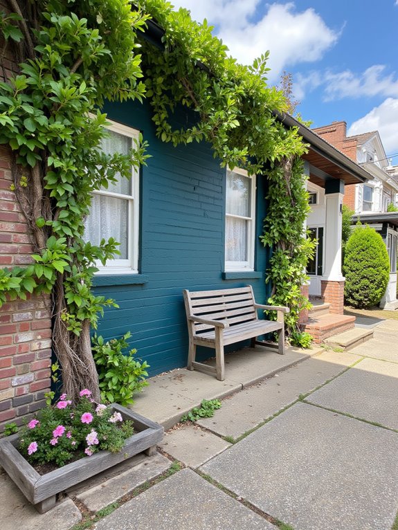 bold painted brick accents