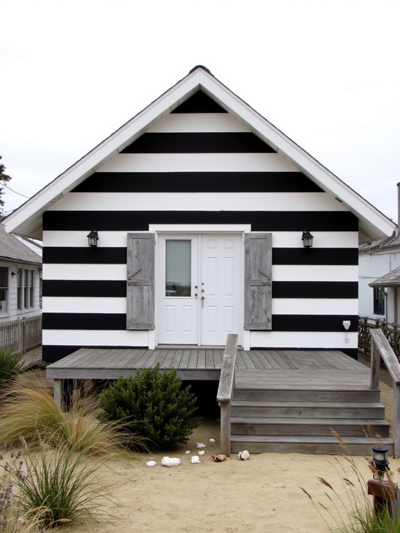 bold striped beach house facades