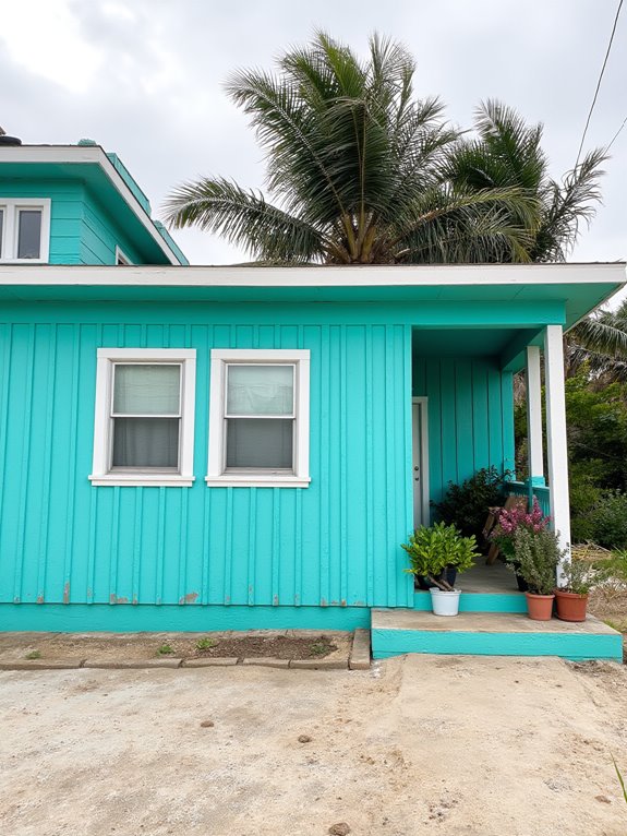 bold turquoise coastal retreat