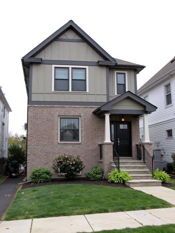 brick and siding combination