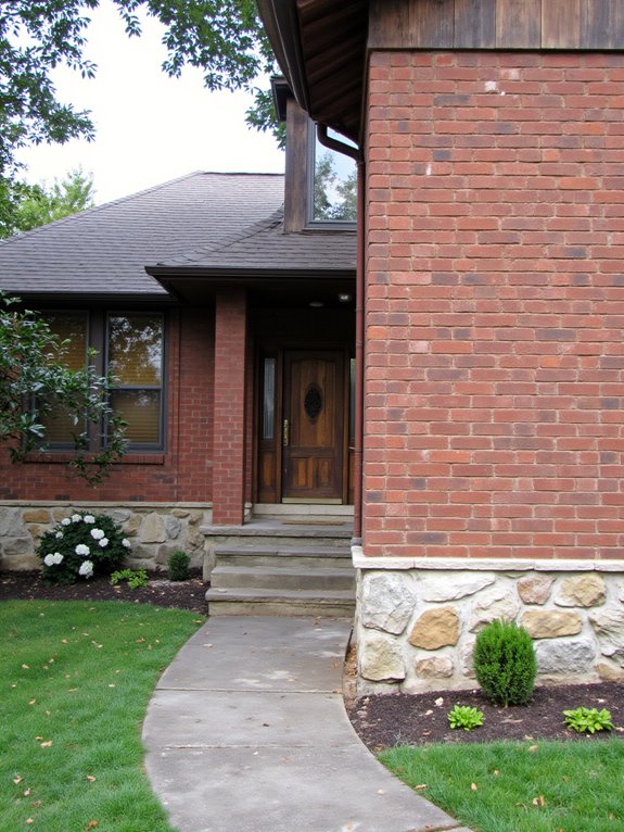 brick and wood combination