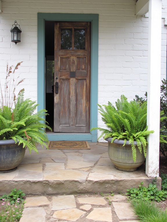 charming entryway with plants