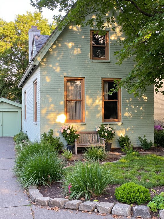 charming pastel green exterior