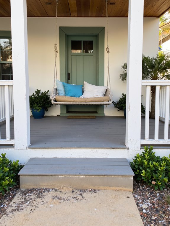 charming porch swing installation