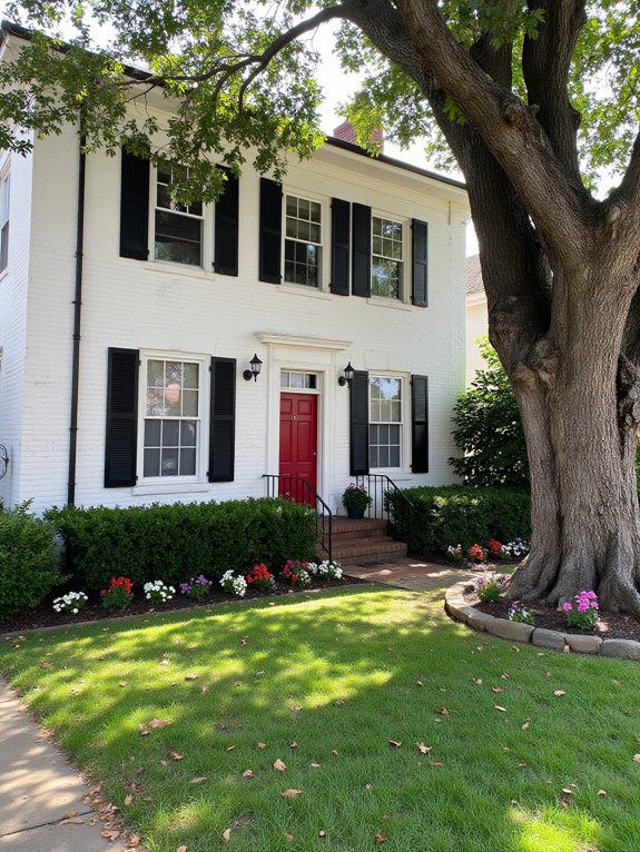 charming white brick architecture