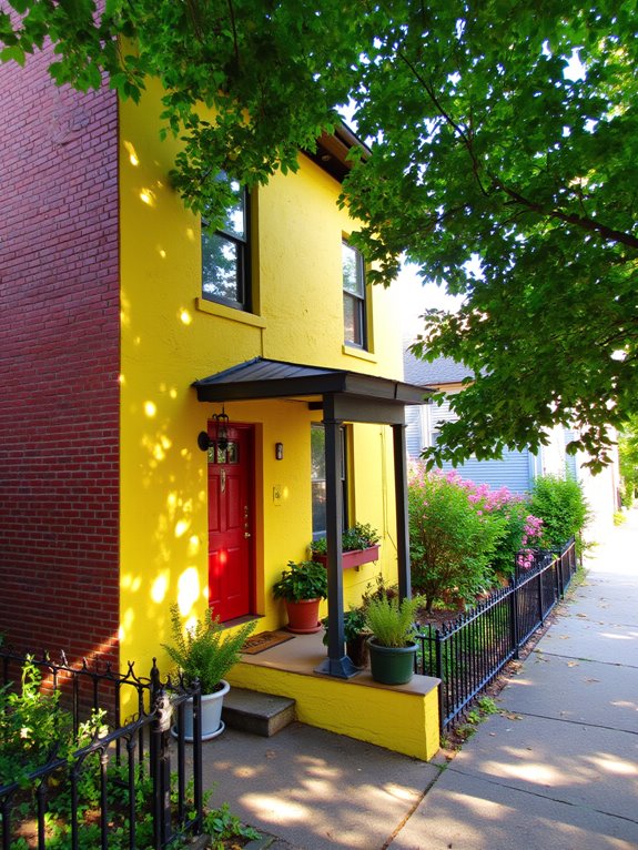 cheerful bright yellow exterior