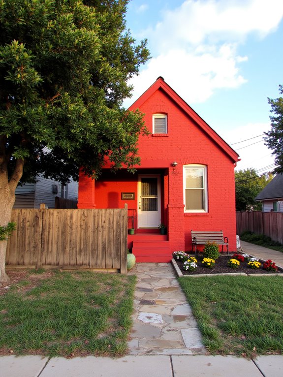 cheerful coral brick houses